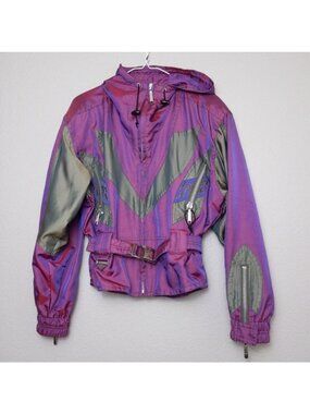 Vintage Spyder Ski Hooded Belted Jacket 6 Lite Thinsulate Zipper